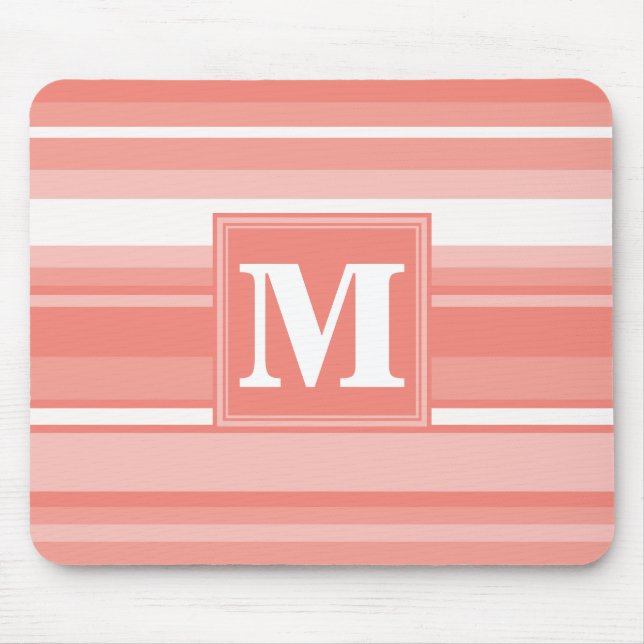 Monogram coral stripes mouse mat (Front)