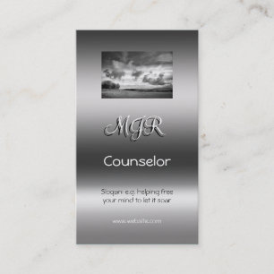 Monogram, Counselling Services, metallic-effect Business Card