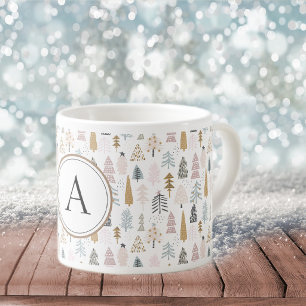 Monogram Country Christmas Trees 6oz Espresso Cup