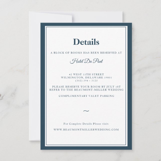 Monogram Country Club | Details Card | Navy (Front)