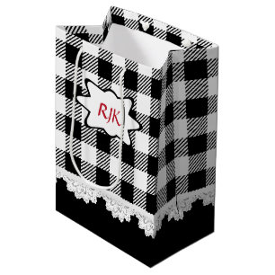 Monogram Country Plaid   Medium Gift Bag