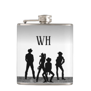 Monogram Country Western Fun Hip Flask