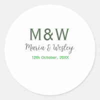 Monogram couple grey green modern romantic date si