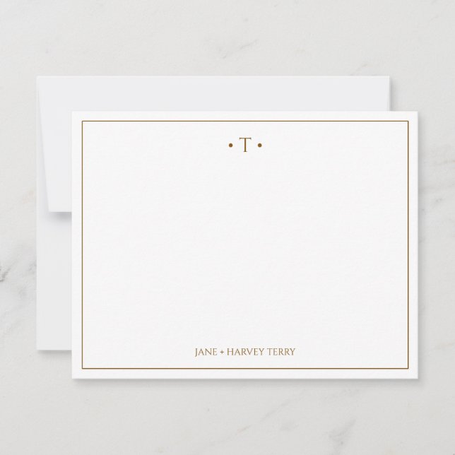 Monogram Couple Initials Brown Custom Wedding Card (Front)