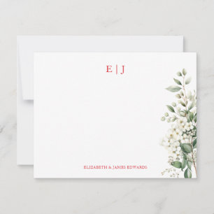 Monogram Couple Initials Personalised Christmas  Card