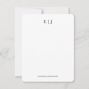 Monogram Couple Initials Thank You Card