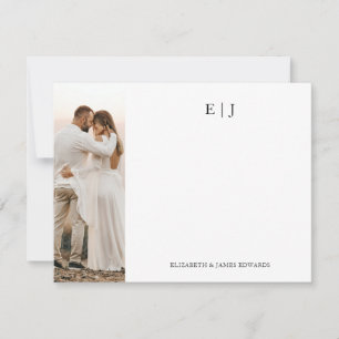 Monogram Couple Initials with Photo Personalised Card