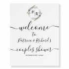 Monogram Couples Shower Welcome Sign Foam Board