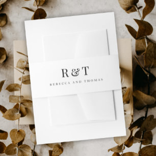 Monogram Couples Wedding Invitation Belly Band