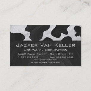 Monogram Cow Black and White Business Card