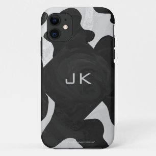 Monogram Cow Black and White iPhone 11 Case
