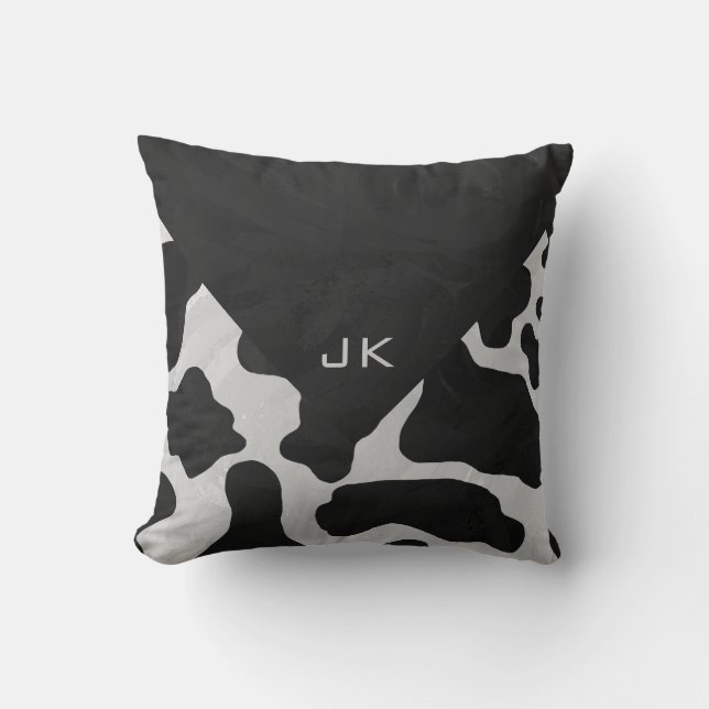 Monogram Cow Black and White Cushion (Front)