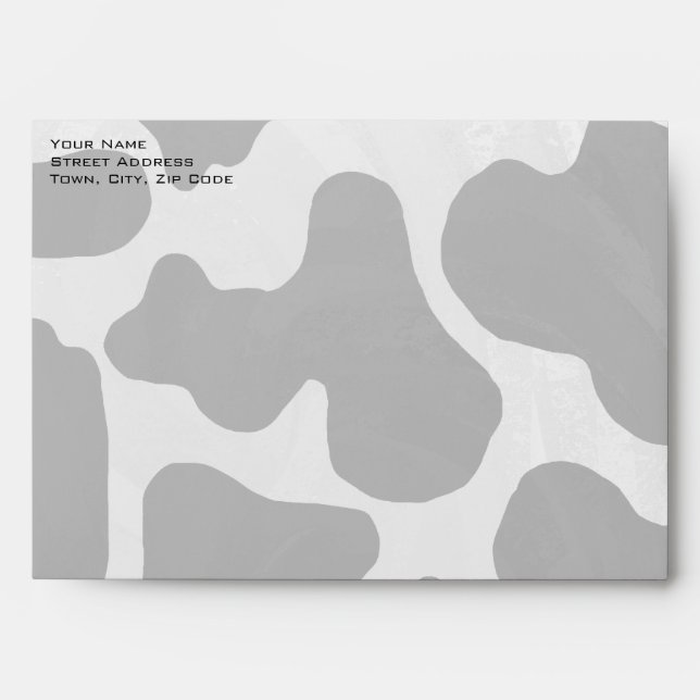 Monogram Cow Black and White Envelope (Front)