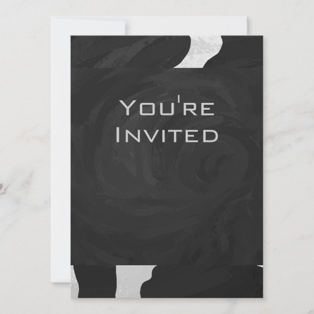 Monogram Cow Black and White Invitation (Front)