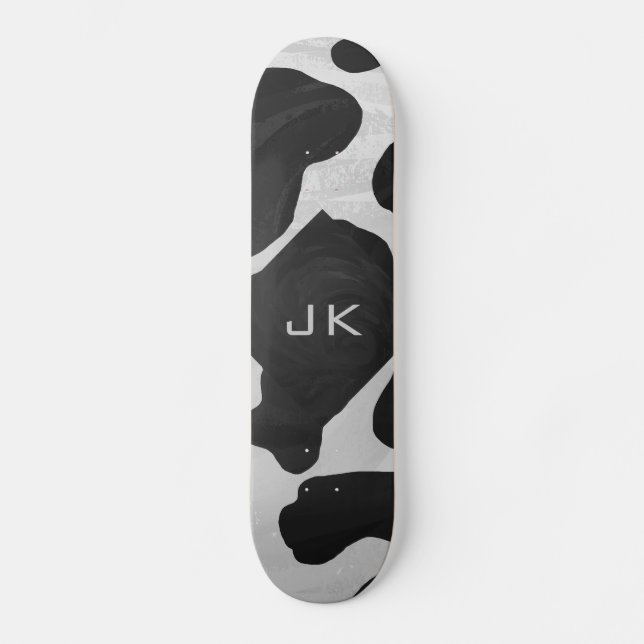 Monogram Cow Black and White Skateboard (Front)