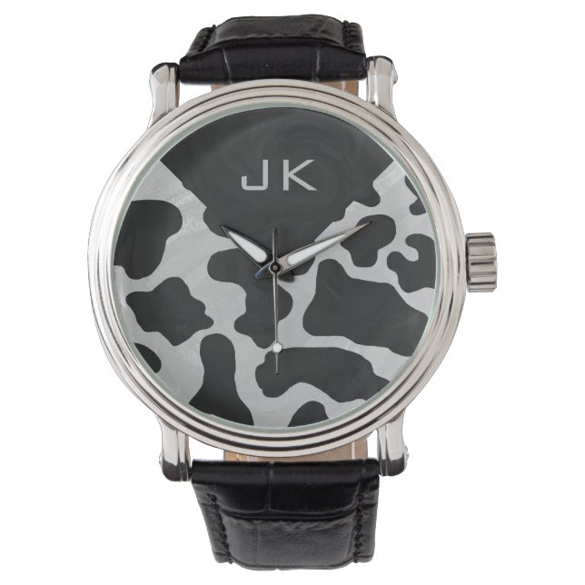 Monogram Cow Black and White Watch (Front)