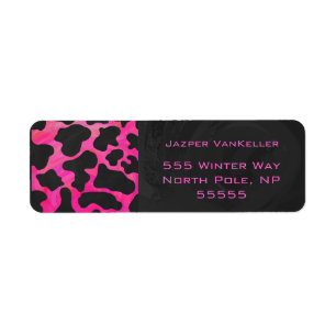 Monogram Cow Hot Pink and Black Print