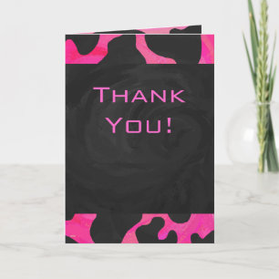 Monogram Cow Hot Pink and Black Print Card