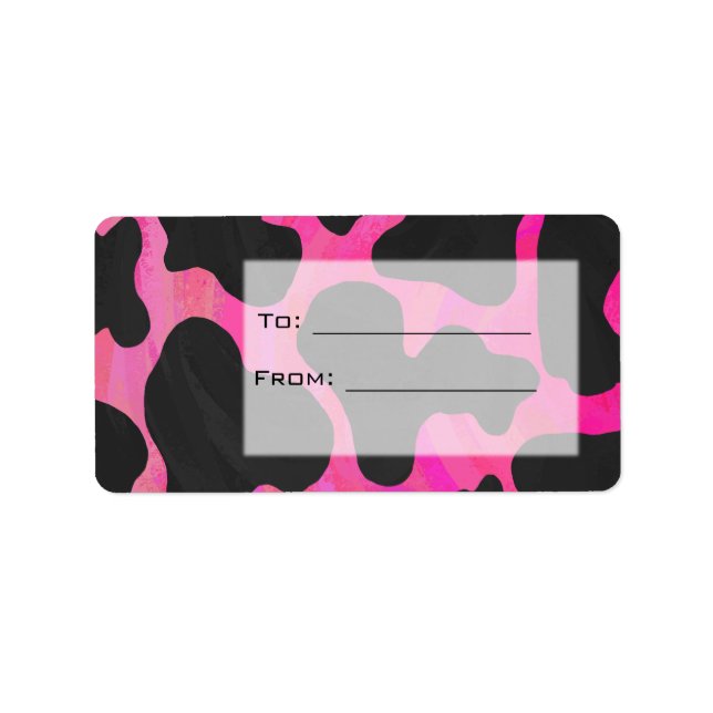 Monogram Cow Hot Pink and Black Print Label (Front)