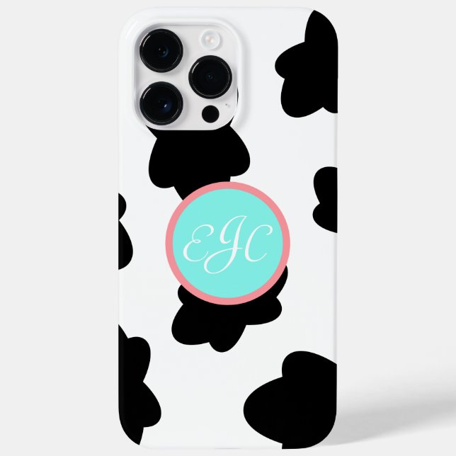 Monogram Cow Print iPhone 14 Pro Max Case (Back)