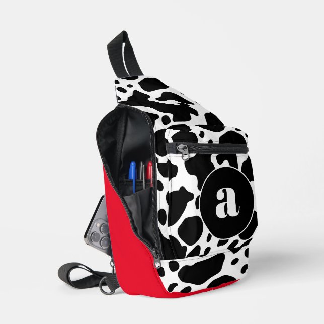 Monogram Cowhide Crossbody Bag (Open)