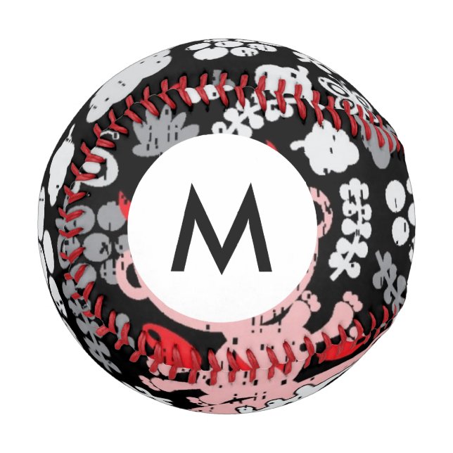 Monogram Crazy babies pattern Baseball (Front Left)