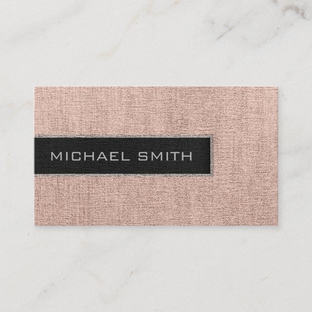 Monogram Cream Burlap Rustic Jute Business Card (Front)