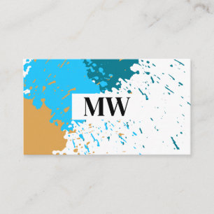 Monogram   Creative Paint Splatter Business Card