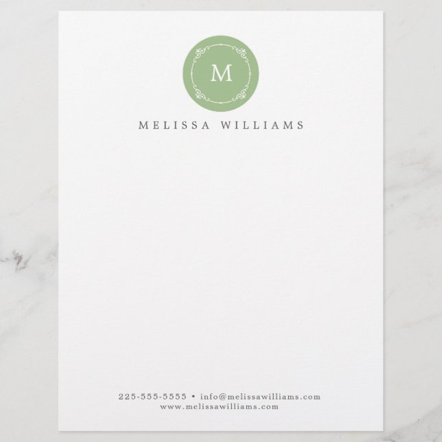 Monogram Creative Professional Modern Letterhead (Front)