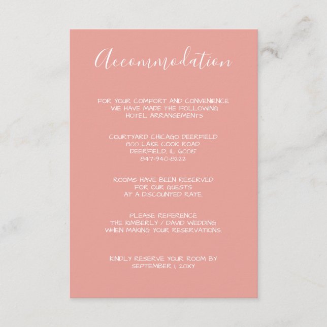 Monogram Crest Gold Blush accommodation cards (Front)