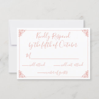 Monogram Crest Gold Blush Wedding rsvp Card