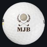 Monogram Crest Golf Balls<br><div class="desc">A distinguished elegant design with laurel wreath crest,  golf clubs crossing and a golf ball in centre.  Personalise these golf balls with monogram initials. These make great gifts for an avid golfer.</div>