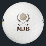 Monogram Crest Golf Balls<br><div class="desc">A distinguished elegant design with laurel wreath crest,  golf clubs crossing and a golf ball in centre.  Personalise these golf balls with monogram initials. These make great gifts for an avid golfer.</div>