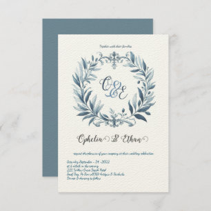 Monogram Crest Rococo wedding Invitation