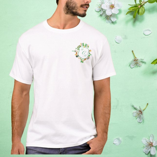 Monogram Crest St. Patrick's day Lucky T-Shirt (Monogram Crest St. Patrick's day Lucky T-Shirt)