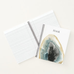 Monogram Cropped Geodes III Notebook