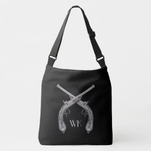 Monogram Crossed Pistols Black Crossbody Bag