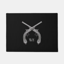 Monogram Crossed Pistols Black