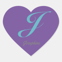 Monogram Cursive Letter J Blue Purple calligraphy