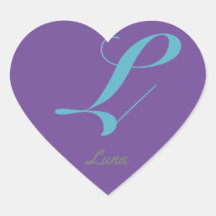Monogram Cursive Letter L Blue Purple calligraphy