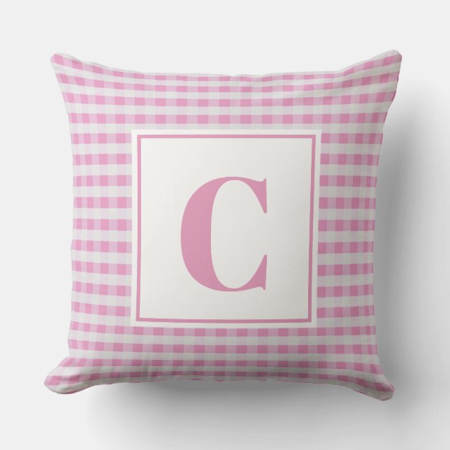 Monogram Cushion - Nursery Pink (Front)