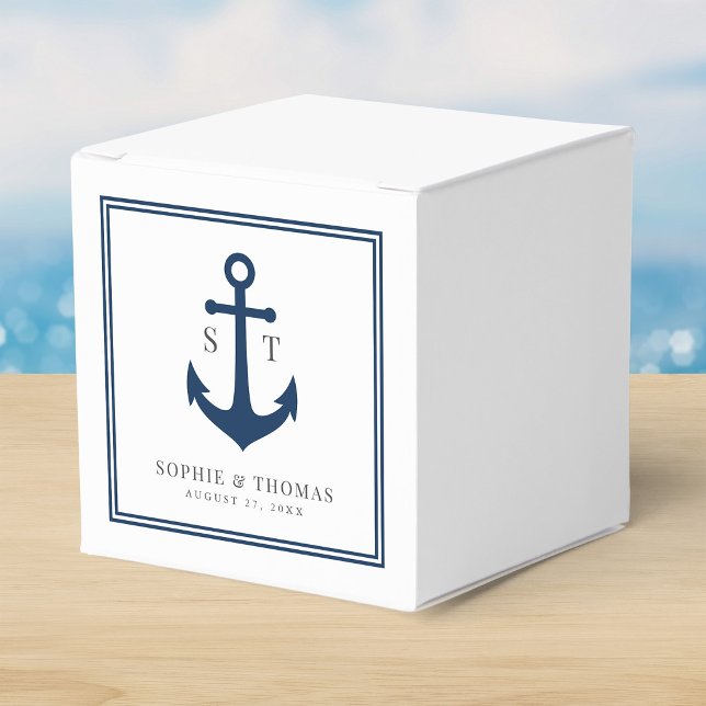 Monogram Custom Border and Anchor Colour Nautical Favour Box (Creator Uploaded)
