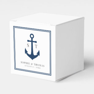 Monogram Custom Border and Anchor Colour Nautical Favour Box