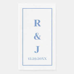 Monogram Custom Couple Name Cornflower Blue Napkin