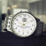 Monogram  Custom Couple Names – Elegant gift Watch<br><div class="desc">Monogram Custom Couple Names – Elegant Personalized Gift Celebrate timeless elegance with our Vintage Style Floral Monogram Letters featuring custom couple names. This personalized monogram gift combines vintage-inspired typography with floral name design, creating a romantic wedding gift or anniversary keepsake. Designed with classic monogram engraving and bespoke couple initials, this...</div>