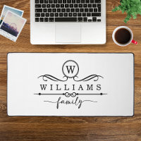Monogram Custom Family Name Black Script