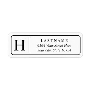 Monogram Custom Family Name Return Address Label
