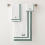 Monogram Custom Initials - Hotel Border Towel Set<br><div class="desc">Create a monogrammed towel set with custom initials and hotel boarder. Give as a gift for wedding,  or new home.</div>