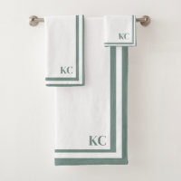 Monogram Custom Initials - Hotel Border Towel Set