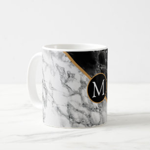 Monogram Custom Letter Coffee Mug Marble
